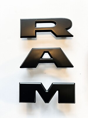 #ad #ad 2019 2023 3D Front Grille Letters Emblem For RAM 1500 Grill Badge Matte Black $24.85