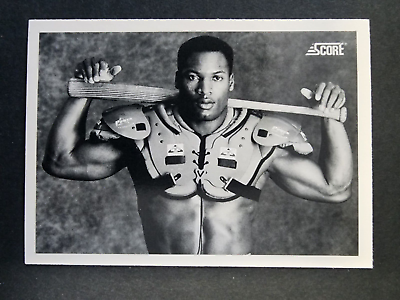 #ad Bo Jackson 1990 Score BB FB #697 Bamp;W Bat On Shoulder Pads Card Royals Raiders $16.99