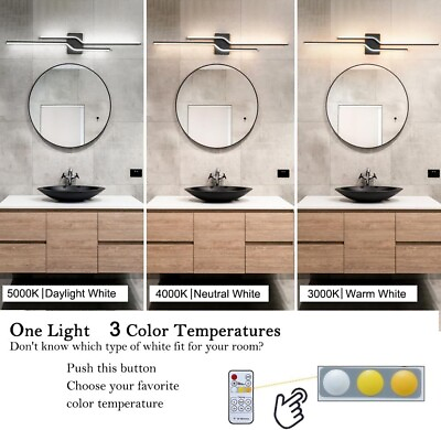 #ad Modern LED Bathroom Vanity Light with Remote Control Dimmable Bathroom Light Fi $35.99