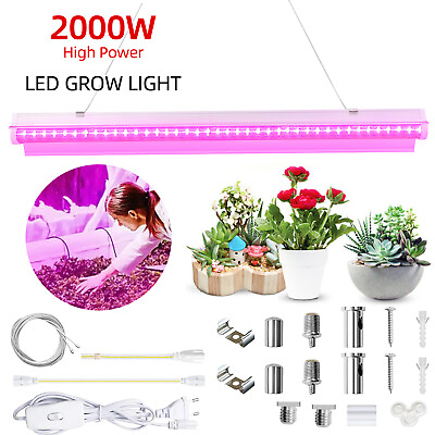 #ad Dual Tube Plant Lights LED Plant Grow Light Full Spectrum Flower Hydroponics $12.95