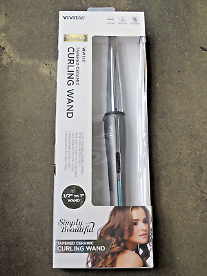 #ad VIVITAR TAPERED CERAMIC CURLING WAND 1 2quot; TO 1quot; WAND PG 8311 GMG *SEE DETAILS* $29.00