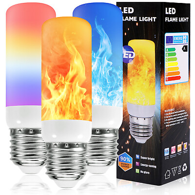 #ad 2Pack E27 E14 LED Flame Effect Light Bulb 3 Modes Fire Flickering Flame Bulbs $11.09