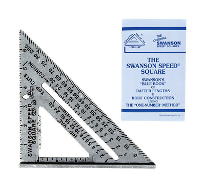 #ad Swanson 7 Inch Carpenters Construction Aluminum Alloy Speed Square w Blue Book $17.99