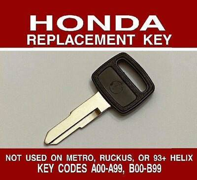 #ad Honda Motorcycle Scooter Replacement Key Cut to Code A00 A99 B00 B99 $12.99