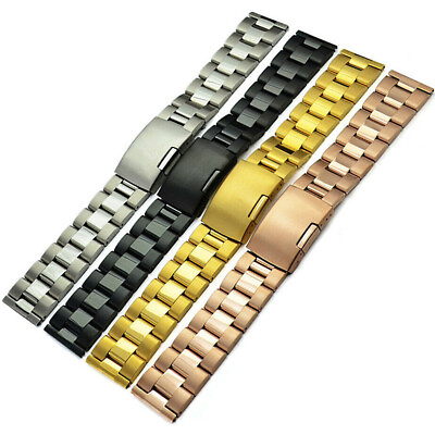 #ad Men#x27;s 316L Pure Solid Stainless Steel Watch Strap Band 18 20 22 24 26 28 30mm $25.06