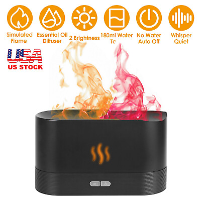 #ad Rechargeable Air Humidifier Essential Oil Aroma Diffuser 3D Flame Mist USB Home $19.75