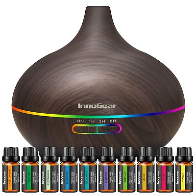 #ad Aromatherapy Diffuser amp; 10 Essential Oils Set 400ml Diffuser Ultrasonic Diff... $44.79