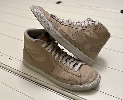 #ad Nike Blazer High Mens Size 9 US Shoes Beige Leather Sneakers 429988 202 $39.99