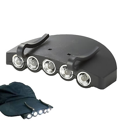 #ad 2PCS LED Cap Hat Brim Clip Lamp Head Light Headlight Headlamp Camping Fishing $9.89