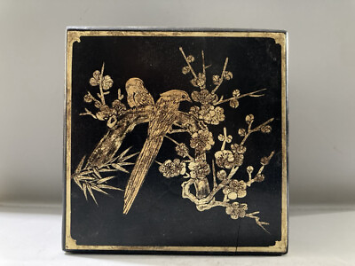 #ad Chinese Lacquerware ​Gilded Handmade Exquisite Flowersamp;Birds Box 15445 $269.99