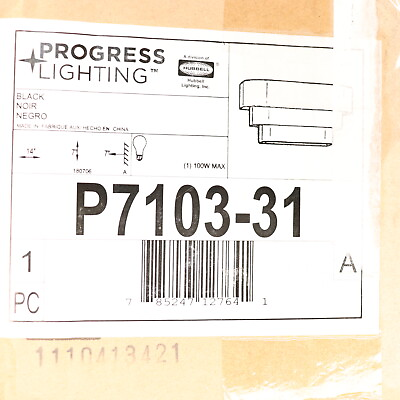 #ad Progress Lighting 1 Light Sconce Black 100 W P7103 31 $30.38