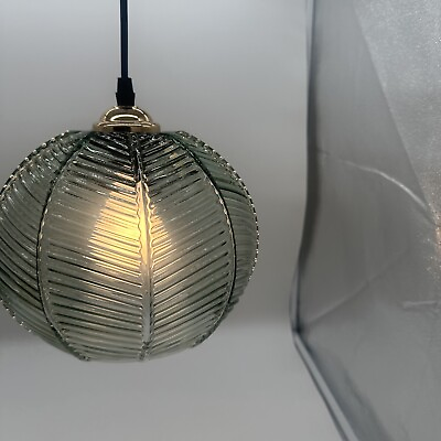 #ad #ad Green Glass Pendant Light Fixtures mid Century Modern Chandelier Globe c $14.95