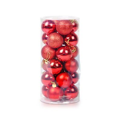 #ad 24pcs Christmas Balls with Lanyard Reusable Christmas Diy Craft Pendant Ball $64.30