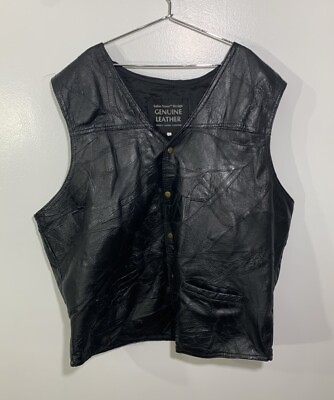 #ad Vintage Leather Vest Biker 4X $40.00