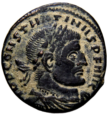 #ad SCARCE Constantine I. A.D. 307 Follis C S RQ Mint of Rome Globe Roman Coin wCOA $57.27