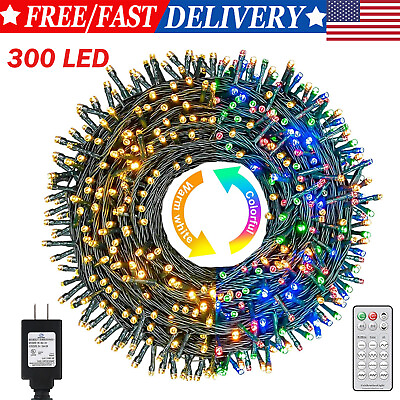 #ad 300 LED Fairy String Lights Party Christmas Tree Waterproof Outdoor Home Decor $16.86