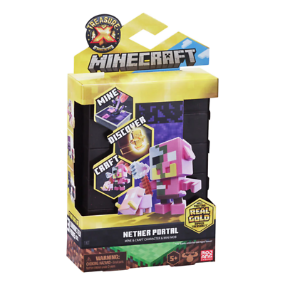 #ad Treasure X Minecraft Nether Portal Mine amp; Craft Character and Mini Mob Ages 5 AU $34.95