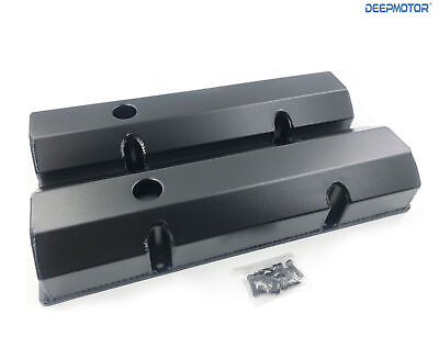 #ad Fabricated Aluminum Valve Cover for Small Block Chevy SBC 350 400 265 283 Black $89.99