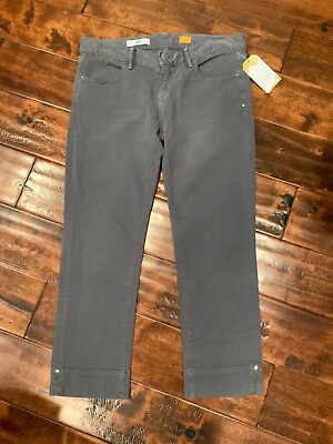 #ad Pilcro and the letterpress Anthropologie Gray Low Rise Crop Straight Jeans Sz 27 $31.00