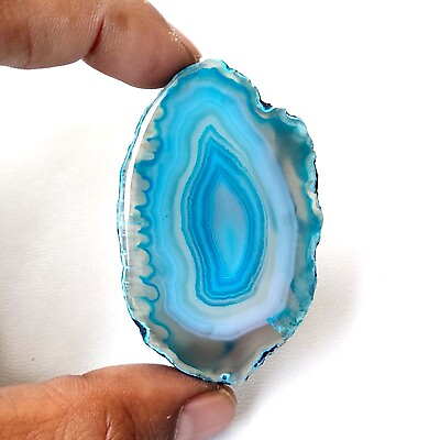 #ad Natural Sky Blue Slice Agate Druzy Gemstone Geode Loose Cabochon 115 Cts SD 454 $9.79