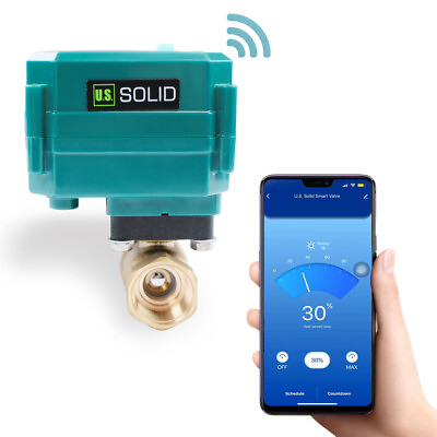 #ad 3 4quot; Smart Brass Electrical Motorized Ball Valve Remote App Control 5V DC $89.69