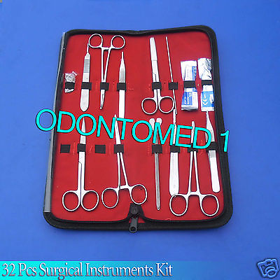 #ad 32 Pcs Surgical Instruments Kit Stainless Steel With Velvet Pouch $19.95