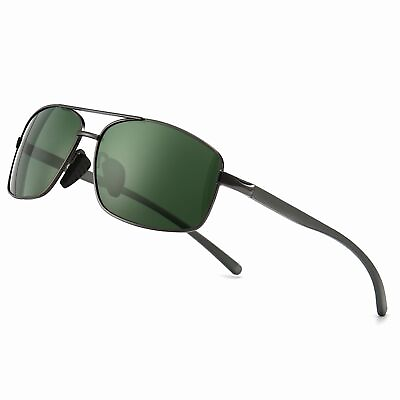 #ad Ultra Lightweight Rectangular Polarized Sunglasses UV400 Protection Gunmetal... $25.18