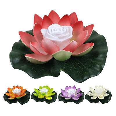 #ad Lotus Floating Pool Lights Waterproof Night Light for Pond Battery Operated $9.37