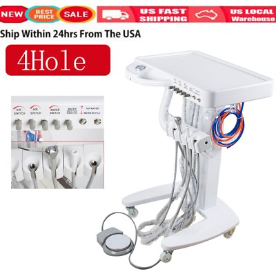 #ad Dental Delivery Mobile Cart 4 Hole Unit No Compressor Portable Equipment USA $479.00