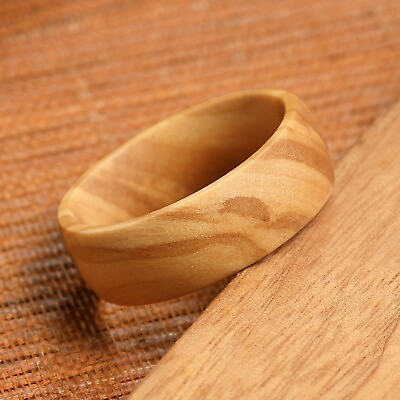 #ad 8mm Natural Wood Ring Domed Wedding Band Ring $9.41
