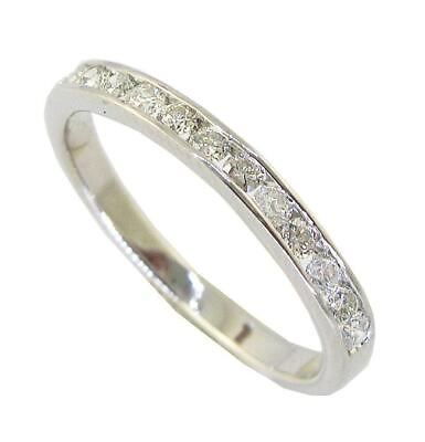 #ad Stackable I1 G 0.30Ct Natural Round Diamond 14K Gold Channel Set Engagement Ring $236.71