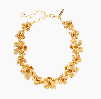 #ad Oscar de la renta gold flower necklace clasic goldtone EUC collar $225.00
