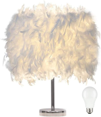 #ad TowerTree Feather lampWhite Beside Table lamp for A White $44.57