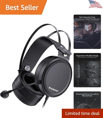 #ad Gaming Headset Dual 50mm Speaker Drivers Noise Canceling Mic Compatibility $51.28