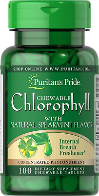 #ad Puritan#x27;s Pride Chewable Chlorophyll with Natural Spearmint Flavor 100 Count $6.99