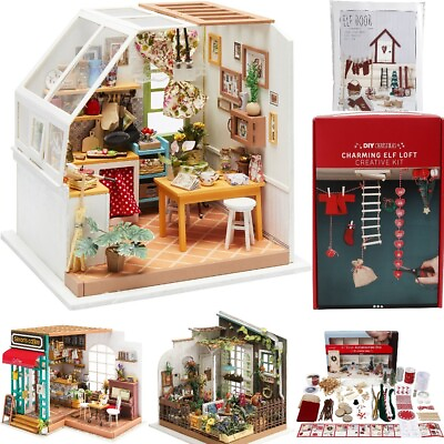 #ad DIY Kits Miniature Rooms Elf Secret Door Loft Kitchen Garden Café Gift Choose GBP 62.96