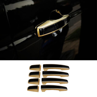 #ad Black Golden Outside Door Handle Cover Trim Fit For Range Rover L405 2013 2022 $402.35