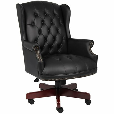 #ad Boss Office Traditional High Back Faux Leather Tufted Executive Chair in Black $405.85