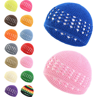 #ad Women Men Crochet Mesh Cap Hairnet Snood Headband Wrap Night Sleeping Bonnet Hat C $6.99