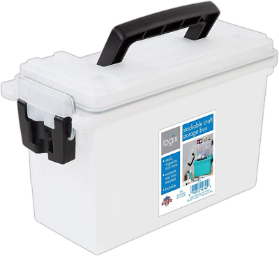 #ad Logix 12535 Stackable Craft Storage Box with Handle Locking Art Supply Plast... $9.07