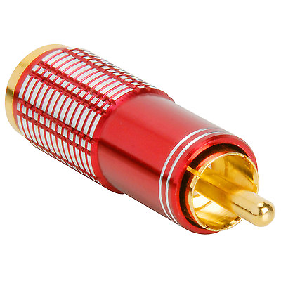 #ad Gold RCA Super Plug Red 8.3mm Cable Entry $2.99