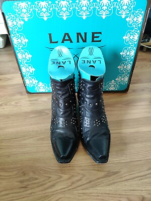#ad Lane cowboy boots women sz9 Black Worn Once Excellent Condition Original Box. $240.00