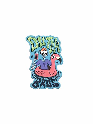 #ad Dutch Bros Coffee Sticker Flamingo Skeleton Pool Float Decal June 2023 $4.49