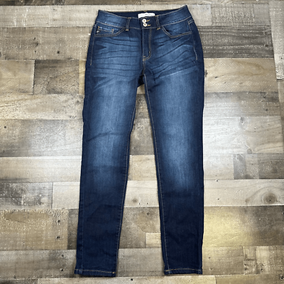 #ad KanCan Women’s Size 28 Estilo Mid Rise Skinny Jeans Blue Dark Wash Denim Stretch $34.95