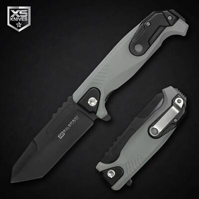 #ad MODERN TANTO Spring Assisted Flip Open Tactical Black Folding POCKET KNIFE 8quot; $17.95