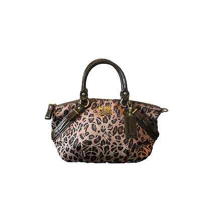 #ad Coach Madison Leopard Hand Bag 17764 Rare $75.00