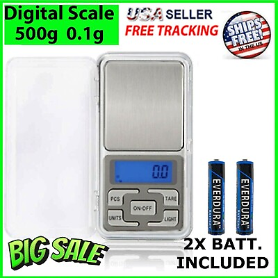 #ad Portable Mini Digital Scale 500g 0.1g Jewelry Pocket Balance Weight Gram LCD $6.45