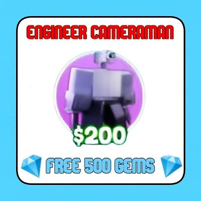 #ad Engineer Cameraman 500 GEMS 💎 Toilet Tower Defense TTD Fast Delivery GBP 9.49