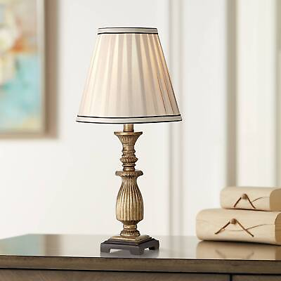 #ad Ribbed Traditional Rustic Accent Table Lamp 18quot; High Antique Gold for Bedroom $29.95