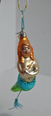 #ad Vintage Seasons of Cannon Falls Mermaid with Faux Pearls Hanging Ornament $20.00
